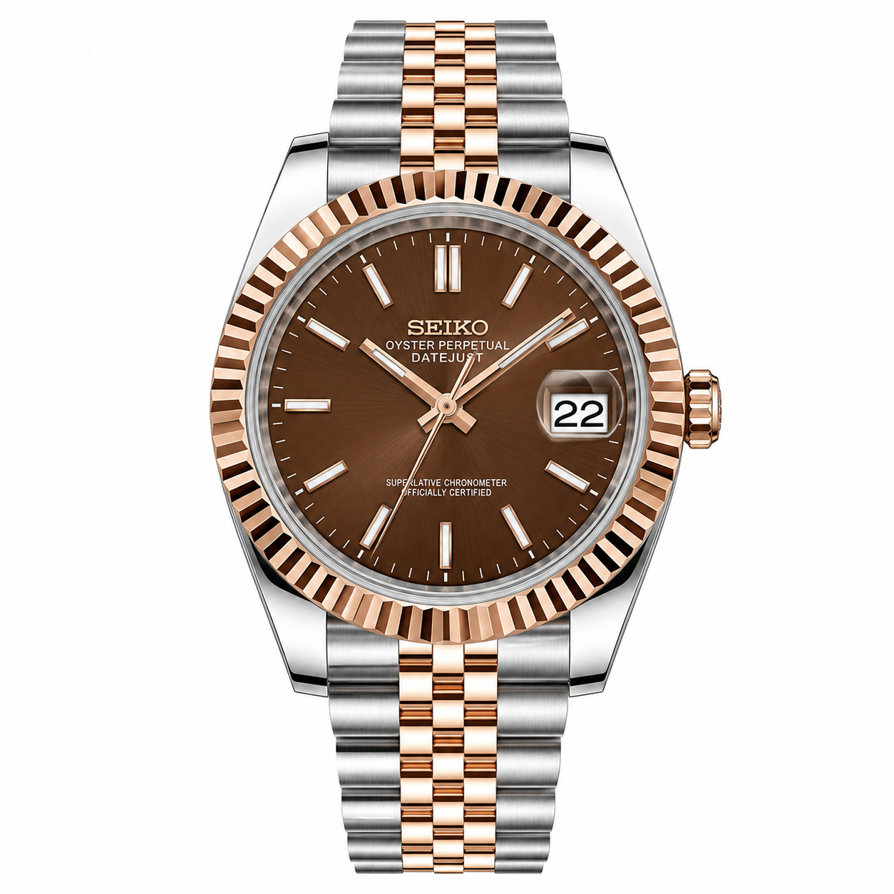 SEIKOJUST TWOTONE ROSEGOLD CHOCOLATE STICK