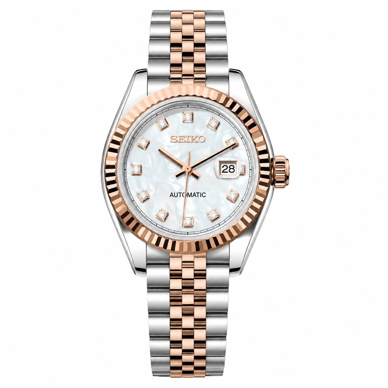 SEIKOJUST TWO-TWON ROSEGOLD DIMOND 31MM