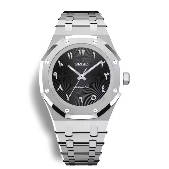 SEIKOAK SILVER BLACK ARABIC