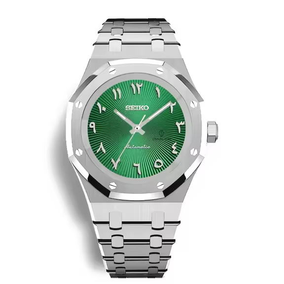 SEIKOAK SILVER GREEN ARABIC