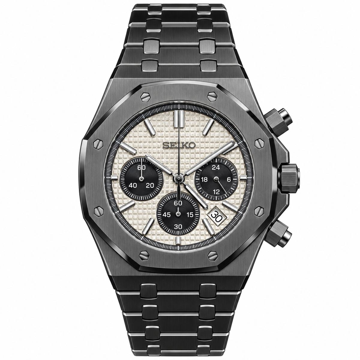 SEIKOAK BLACK PANDA CHRONOGRAPH