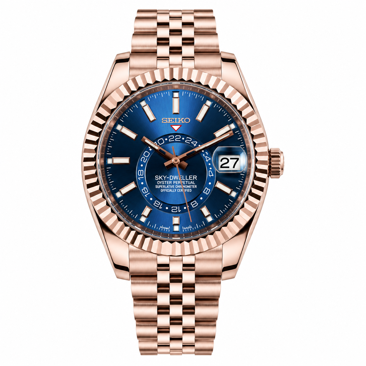 SEIKODWELLER ROSEGOLD BLUE DIAL