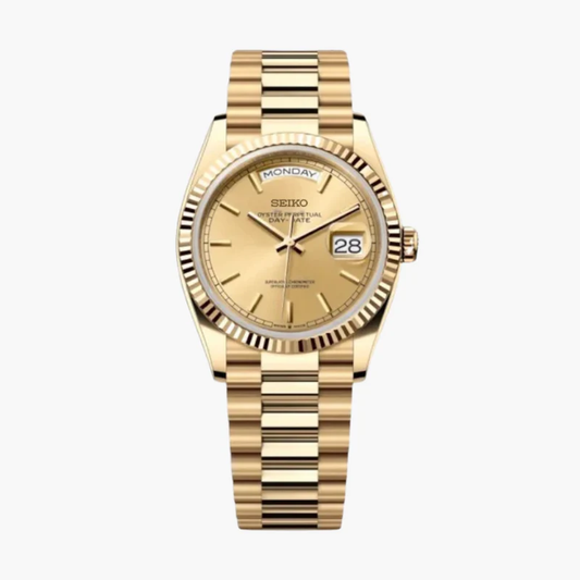SEIKODATE YELLOW GOLD CHAMPAGNE DIAL