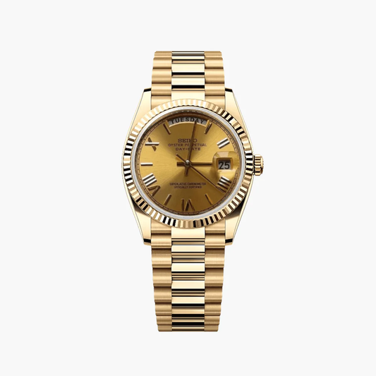 SEIKODATE YELLOW GOLD ROMAN DIAL