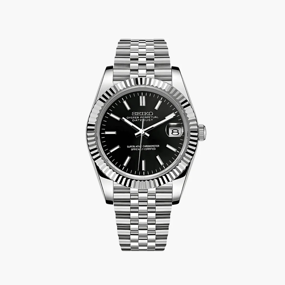 SEIKOJUST BLACK STICK DIAL