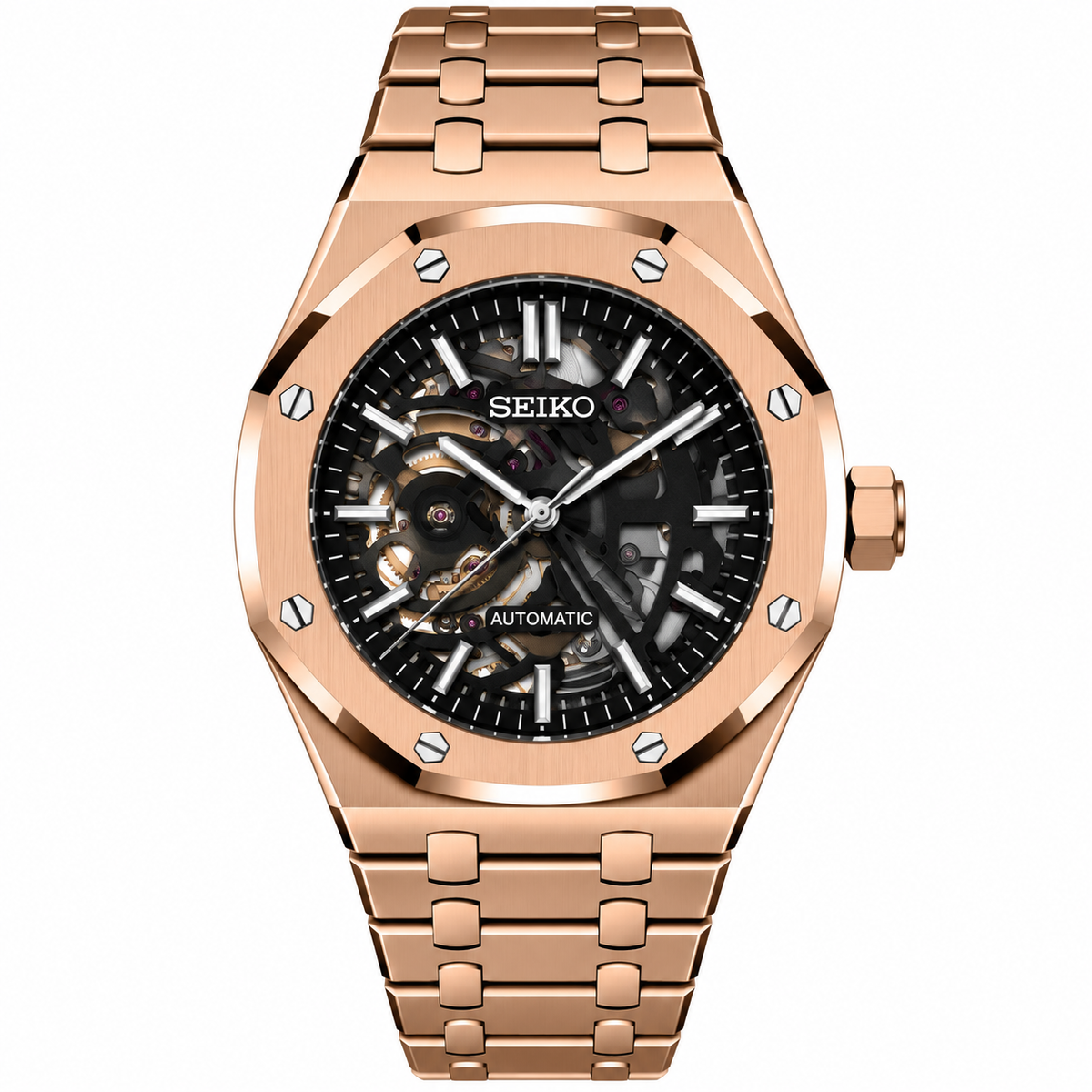 SEIKOAK ROSE GOLD SKELETON AUTOMATIC