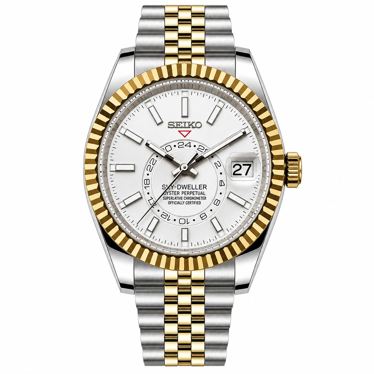 SEIKODWELLER TWO-TONE WHITE JUBILEE