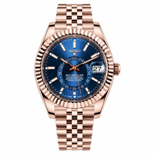 SEIKODWELLER ROSEGOLD BLUE DIAL